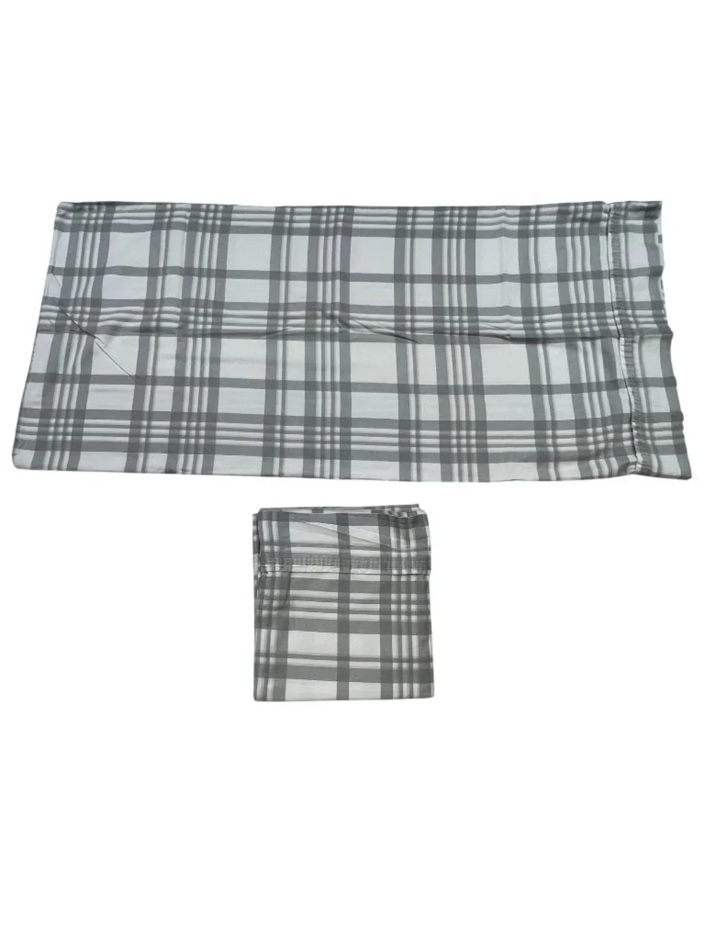 Threshold Gray White Plaid 100% Cotton Pillowcase 19in x 40in Bedding Set of 2